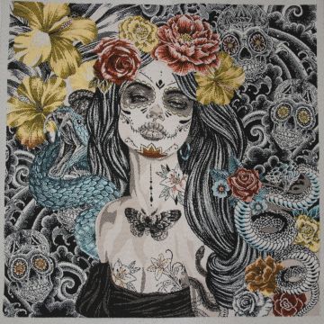Jacquard-Panel Sambala Schwarz 48x48 cm