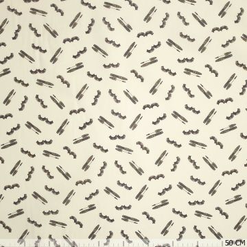 Baumwoll-Popeline mit Mascara- und Wimpernprint