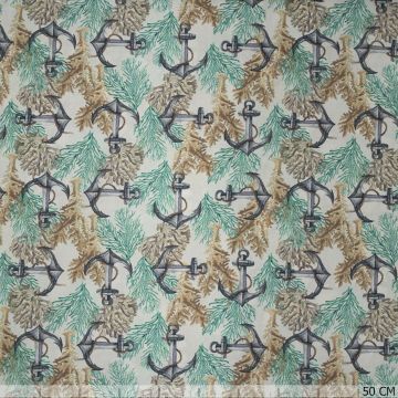 Curacao Mint Provence Baumwoll-Popeline