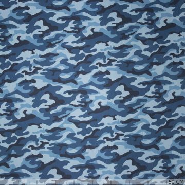 Katoen-Satin Camouflage Blau