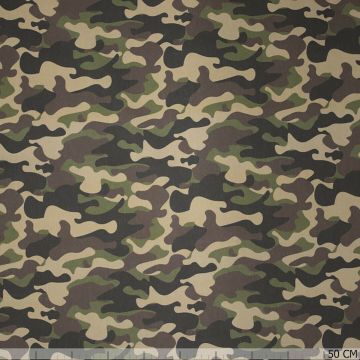 Katoen-Satin Camouflage Grün