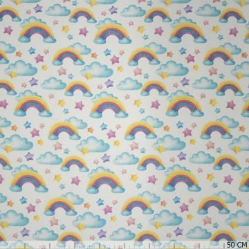 Katoen-satijn Regenbogen in den Wolken