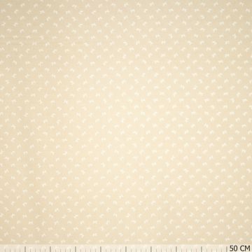 Bio-Baumwoll-Popeline COTONET Schmetterling Beige-Weiß