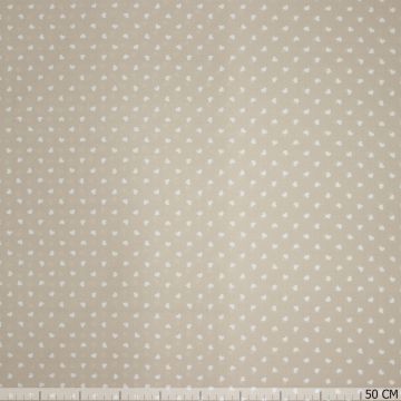 Bio-Baumwoll-Popeline COTONET Herz beige-weiß