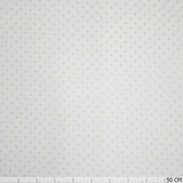 Bio-Baumwollstoff COTONET Herzchen Weiß~Blau