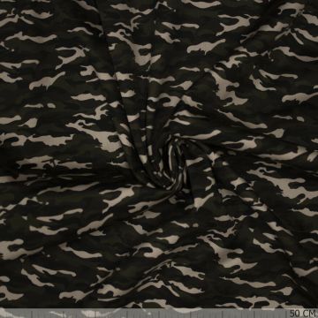 Baumwollsatin-Stretch Camou Green