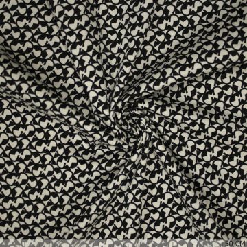 Baumwoll-Satin Stretch Fancy Black