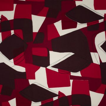 Viskose-Crêpe abstrakt Rot