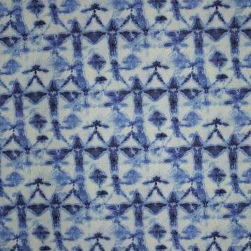 Batik-Sterne auf Baumwoll-Popeline Blau
