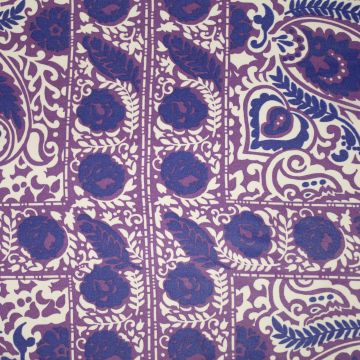 Viskose-Crêpe mit Paisley- und Blumenmuster in Lila