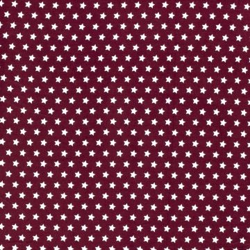 Baumwoll-Popeline Sterne Bordeaux
