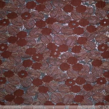 Shiny Jacquard Leaf Framboos-Chrome