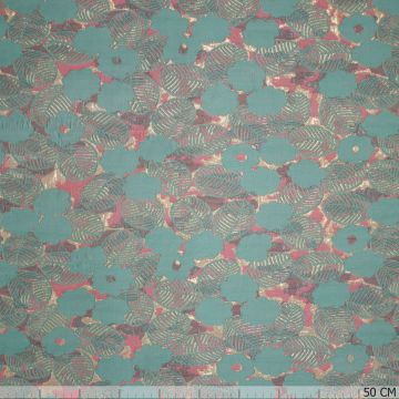 Shiny Jacquard Leaf Mint-Rosa