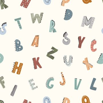 Regenmantelstoff Alphabet-Print