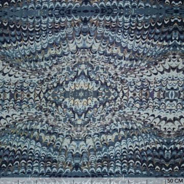 Jacquard mit abstraktem Schuppenmuster Eisblau