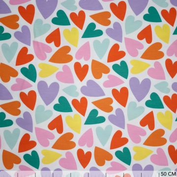 Tricot mit Herz-Allover in Orange