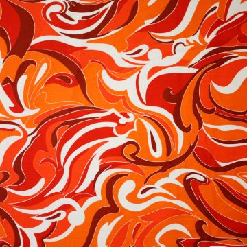 Stretch-Baumwollsatin Swirls Orange