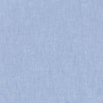 Leinen-Baumwollstoff Fischgrät Blau