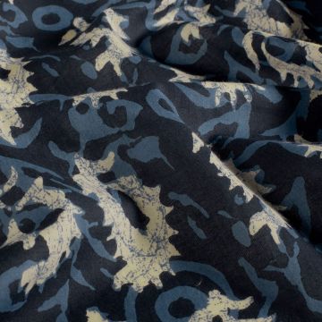 Baumwoll-Batik Fantasie Blau