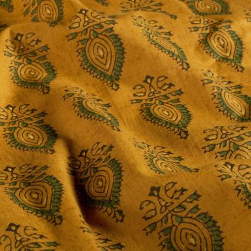 Baumwoll-Batikstoff mit persischem Print in Honig