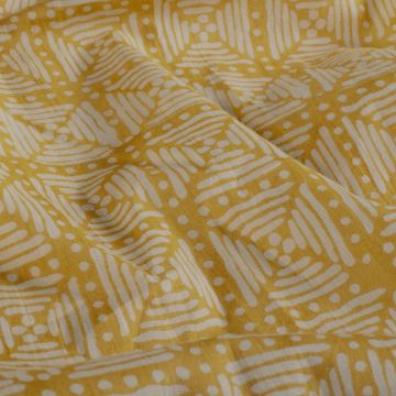 Baumwoll-Batikstoff Quadrat Gelb