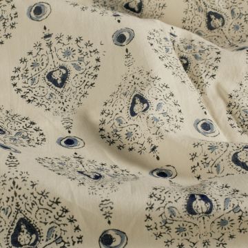 Baumwoll-Batikstoff Doodle-Tropfen Vanille