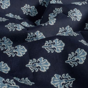 Baumwoll-Batikstoff Fantasie-Symbole Blau
