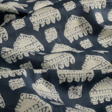 Baumwoll-Batik Tribal Block Blau