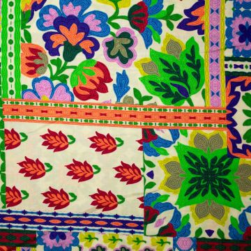 Viskose Wildblumen Patchwork