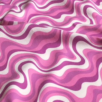 Baumwolljersey Marble Drip Rosa