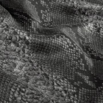 Stretch-Suèdestoff mit Schlangenprint Grau