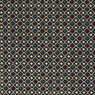 Bedruckter Baumwoll-Popeline mit Folienprint – Abstract Marine