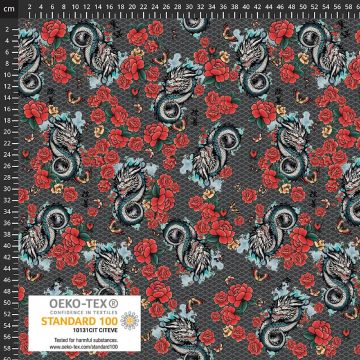 SF Design Studio - Ink & Myth Dragons Baumwoll-Popeline