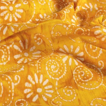 Batik-Baumwollstoff mit Blumenmuster Gelb