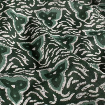 Bedruckter Batik-Baumwollstoff Fantasie Grün
