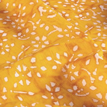 Batik-Baumwolle mit Blumenprint Gelb