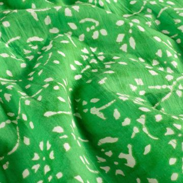 Batik-Baumwolle mit Blumenprint Grün