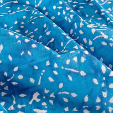Batik-Baumwolle mit Blumenprint Türkis