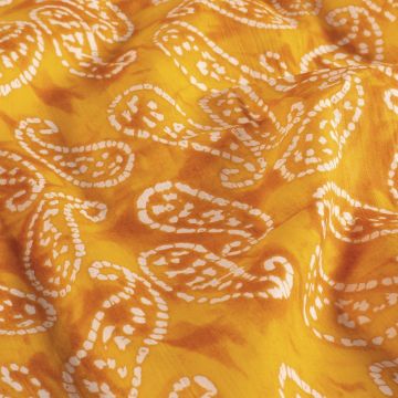 Batik-Baumwollstoff mit Paisley-Print Gelb