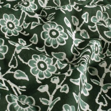 Batik-Baumwolle mit Blumenprint Dunkelgrün