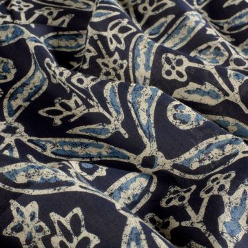 Batik-Baumwolle mit Blumenmuster Marine
