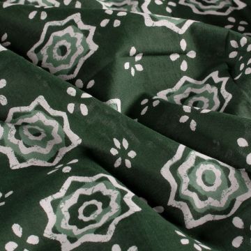 Batik-Baumwolle bedruckt Sterne Grün