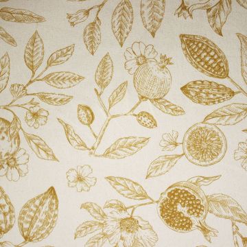 Vintage-Canvas mit botanischem Print in Ocker