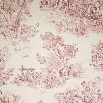 Toile du Jouy Baumwolle Natur Rot