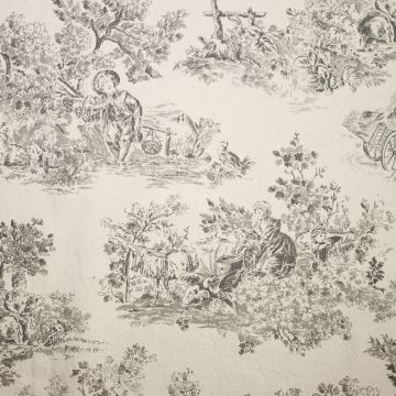 Vintage Canvas Toile de Jouy Grau