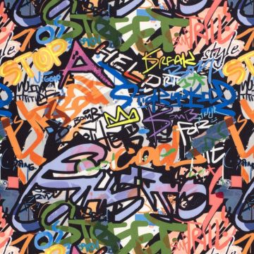 Lycra Sportwear Jersey Stoff mit Graffiti-Print