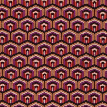 Doppeljersey Retro-Hexagon Rotviolett