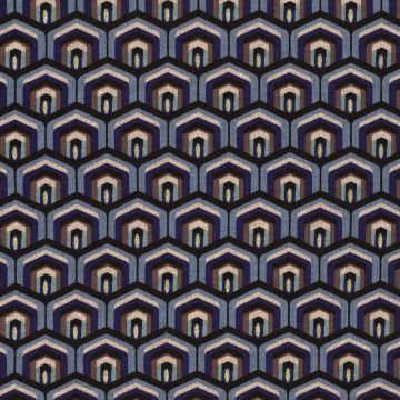 Doppeljersey Retro-Hexagon Blau