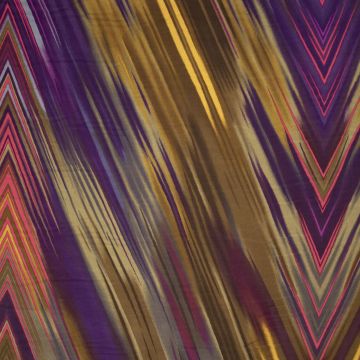 Viskose Mirage Chevron Aubergine-Camel