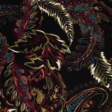 Viskose-Twill mit Paisley-Muster in Bordeaux